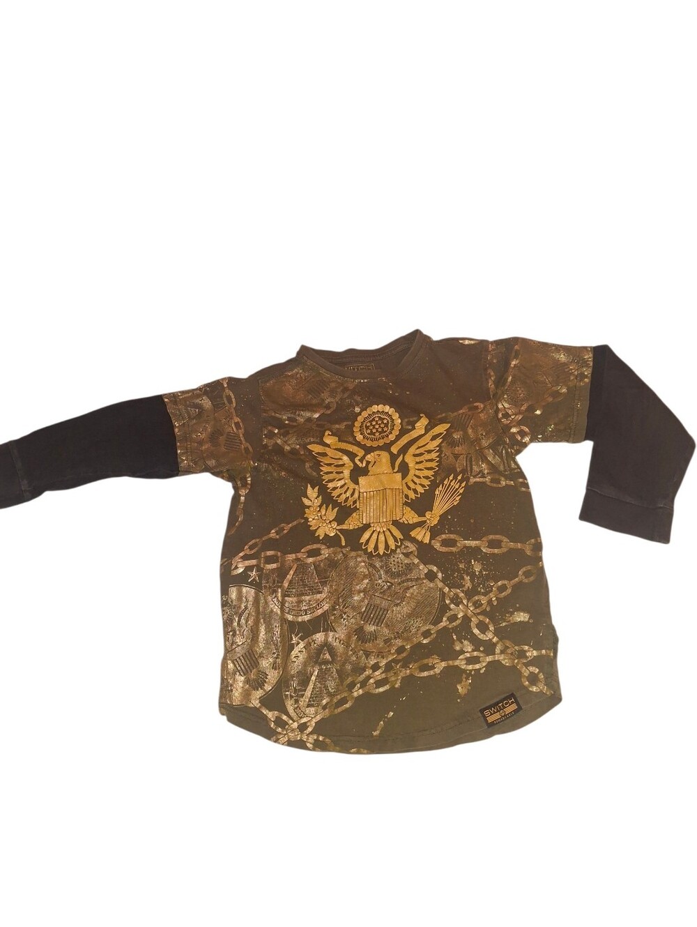 Boys Switch Ling Sleeve Shirt Size 7 In Olive Green